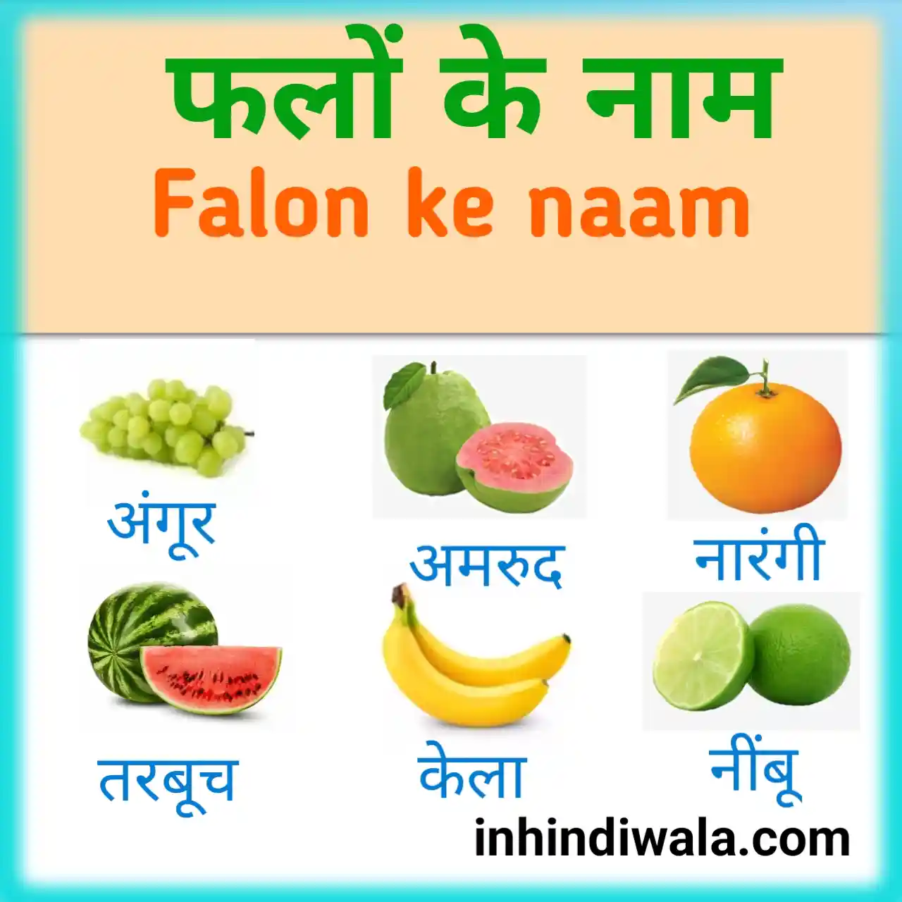 Falon ke naam (फलों के नाम)